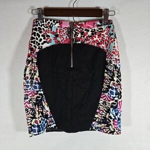 Bebe Mini Skirt Small P Pleated Black Satin Polyester Kimberlee Skirt